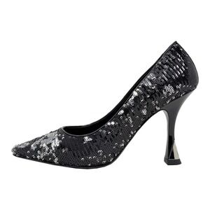 Louis Vuitton Black Silver Sequin Pointed Toe Pumps EU 38.5 Made in Italy